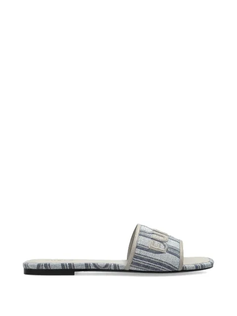 Furla logo striped flat sandals Grey YL55BREBX4556