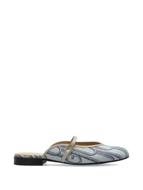 Furla Etoile strap-detail leather mules Blue YL52ETOBX4556
