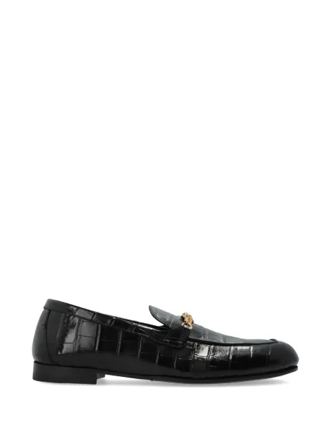 Versace chain embossed leather loafers Black 10198791A16634