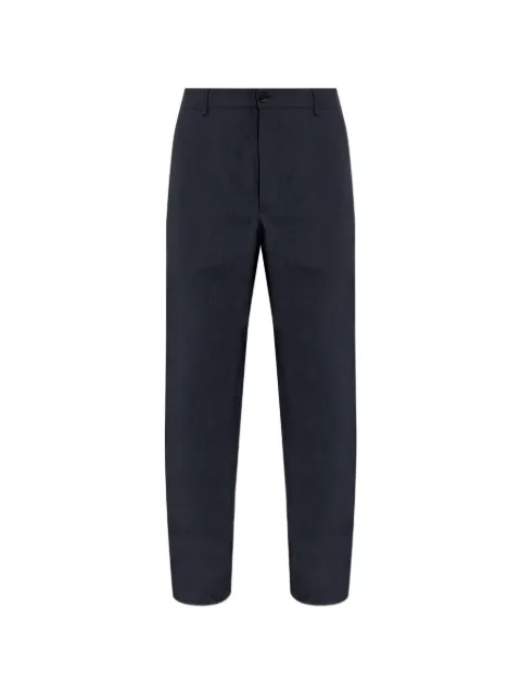 Moncler Technical logo-patch linen trousers Blue L10912A00020599EO