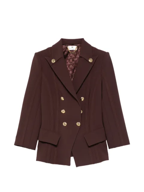 Elisabetta Franchi jacket in double layer stretch crêpe fabric with raw-edge trims Brown GI21861E2