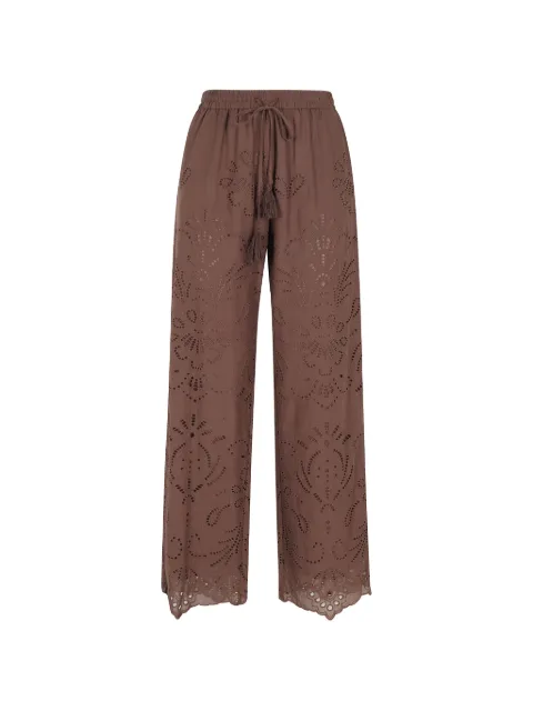 ERMANNO FIRENZE cut-out tassel trousers Brown D48EP050EN0