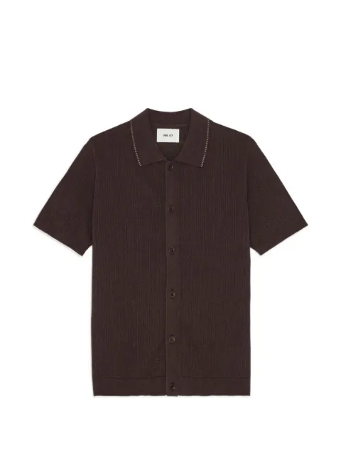 NN07 Nalo textured-knit shirt Brown 2610000017880