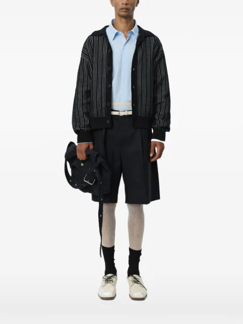 mfpen striped button-up cardigan Black M126057