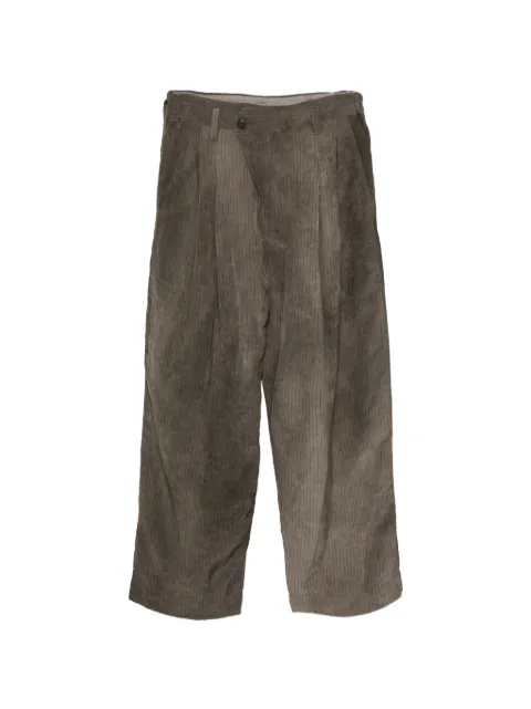 Ziggy Chen pinstripe pleated trousers Brown 0M2610150
