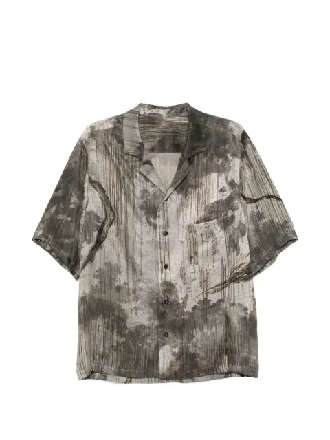Ziggy Chen printed silk shirt Grey 0M2610730