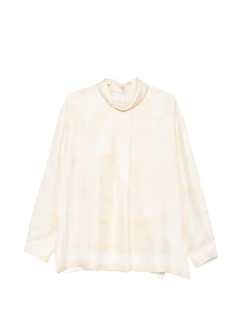 Carven patterned high-neck top Neutrals 6261K21118