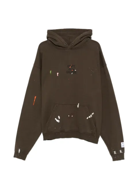 GALLERY DEPT. paint-splatter hooded sweatshirt Brown OUT022