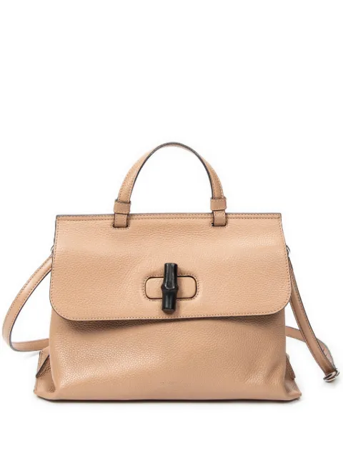 Gucci Pre-Owned Bamboo Daily two-way handbag Neutrals 392013213048