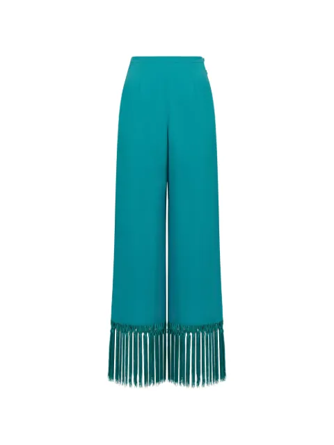 Taller Marmo Tulum fringe-trimmed trousers Blue TMSS2645610