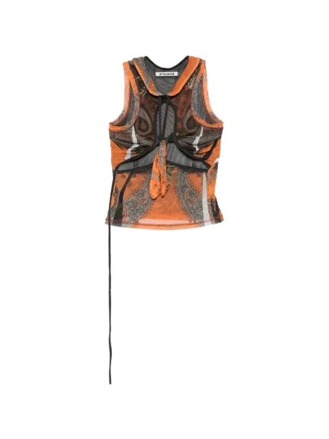Ottolinger printed tie-detail top Orange 10110900101