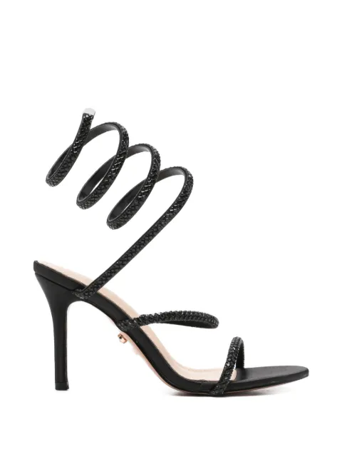 TWENTY FOURHAITCH Zeja embellished spiral-bound sandals Black ZEJA