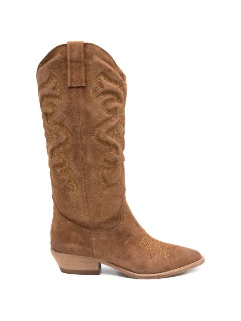 Julie Dee embroidered cowboy boots Brown GE134