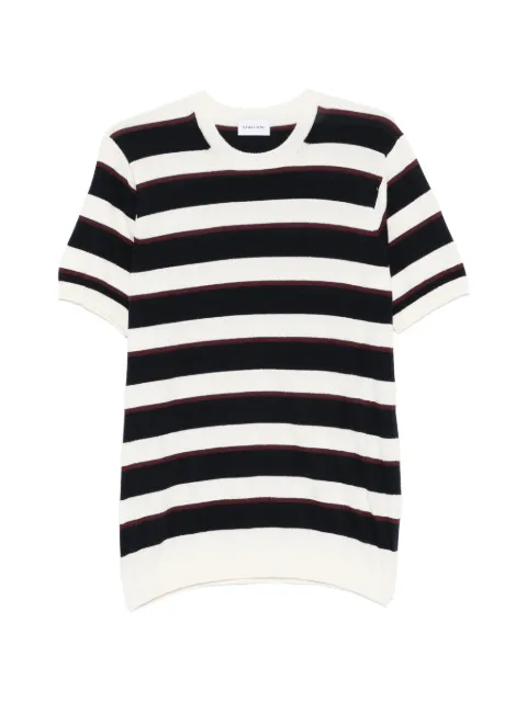 SCAGLIONE striped-patterb crew-neck T-shirt Neutrals USC121