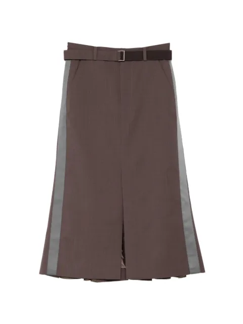 sacai belted panel skirt Brown 2608433