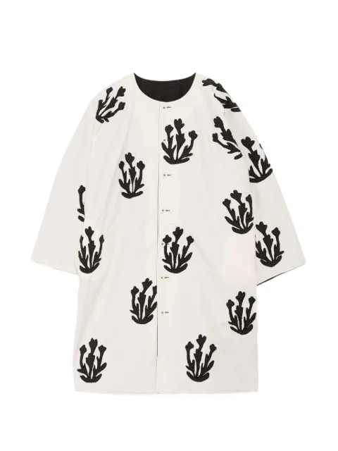 Kinyan Lam floral-embrodairy coat Neutrals V4COT04C