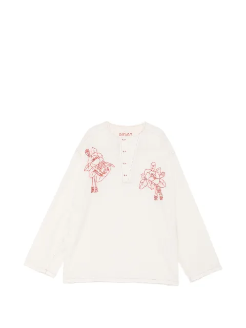 Kinyan Lam floral embroidery blouse Neutrals V4SHT04B