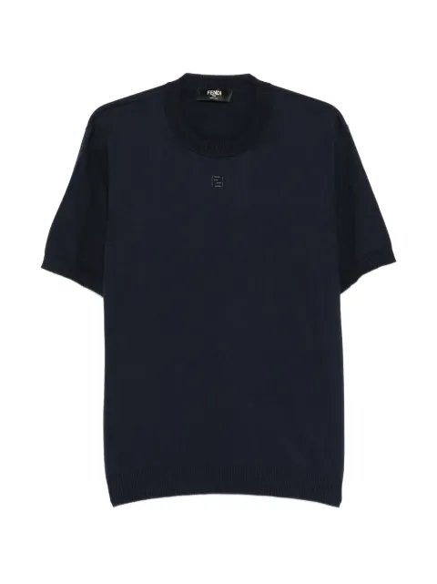FENDI logo-detail T-shirt Blue FZY443AYYG