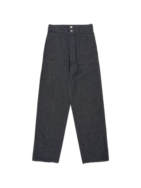 TAIGA TAKAHASHI cinch-strap patch-pocket jeans Blue TTSS26719JB0110INDIGO