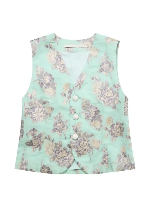 Renli Su floral-jacquard waistcoat Green RV0501E11SS26500