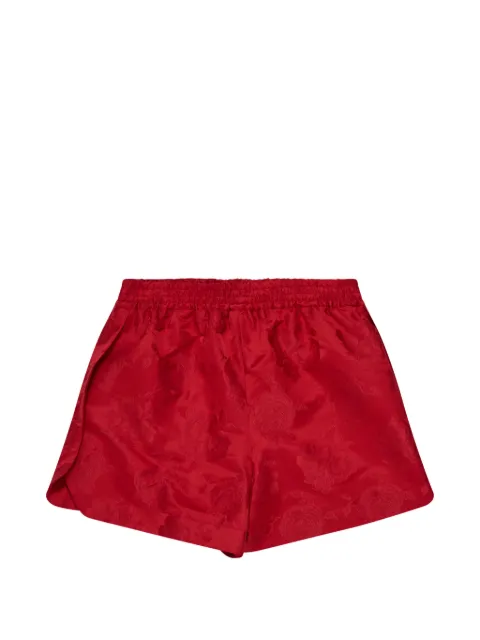 Simone Rocha floral-jacquard elasticated-waist shorts Red 41961236SS26RED