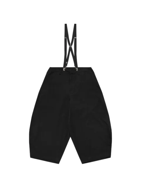 Black Comme Des Garçons suspenders cropped trousers Black 1QP002052