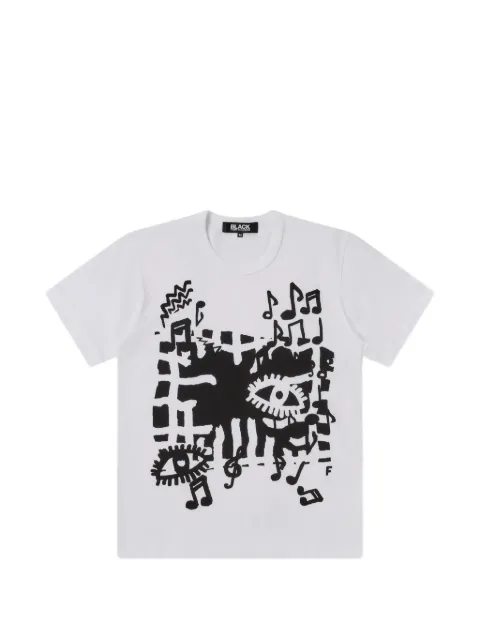 Black Comme Des Garçons graphic-print T-shirt White 1QT502