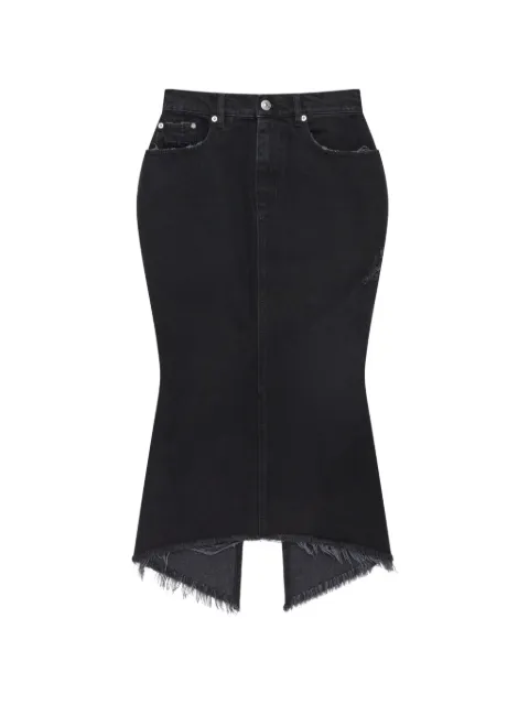 matieres fecales distressed frayed-edge skirt Black MAT02SK109SS26SCLERABLACK