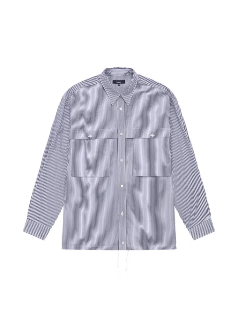 Comme des Garçons Homme striped chest-pocket shirt Blue HQB011