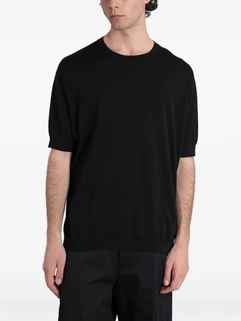 Greyed ribbed-trim short-sleeve T-shirt Black GAM26010