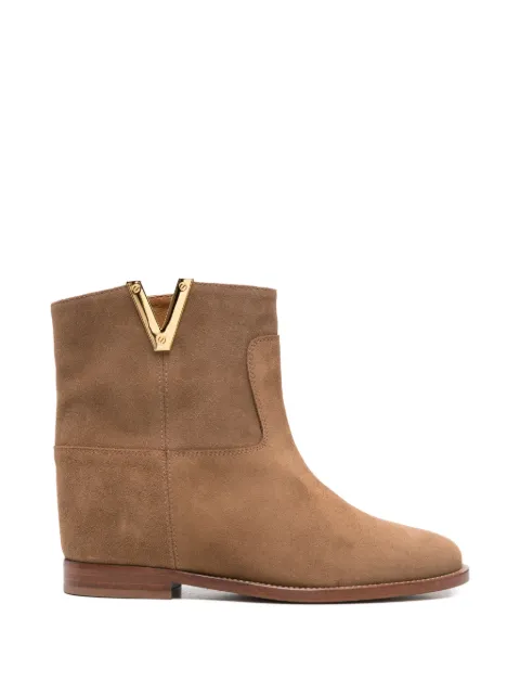 Via Roma 15 metal logo boots Brown 2576