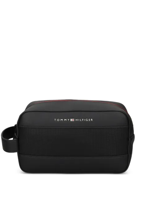 Tommy Hilfiger mixed-texture handle wash bag Black AM0AM14161