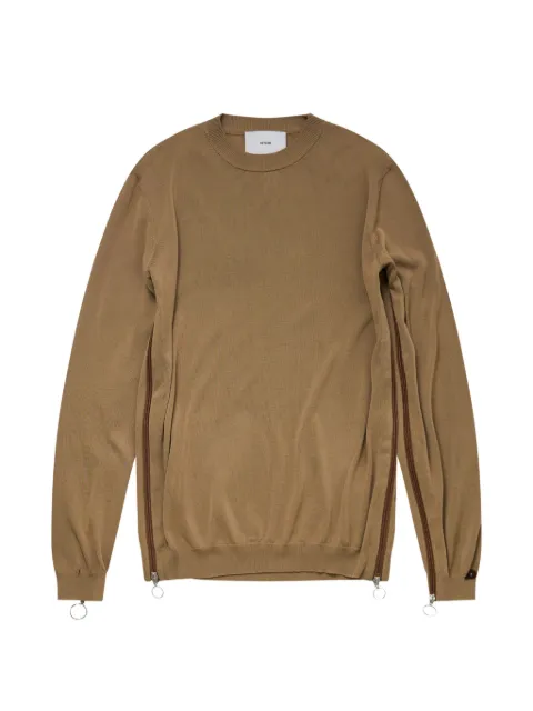 Setchu zip-detail knit sweater Brown Y014C044BEIGE