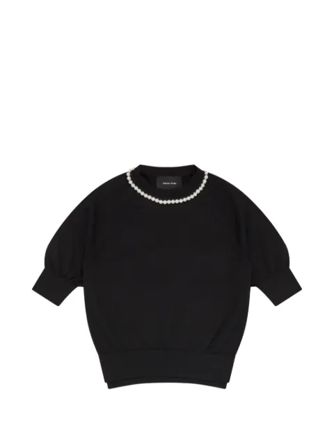 Simone Rocha pearl-embellished puff-sleeve sweater Black KMK25B0647SS26BLACKPEARL