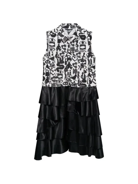 Black Comme Des Garçons graphic-print ruffled dress Black 1QA003052