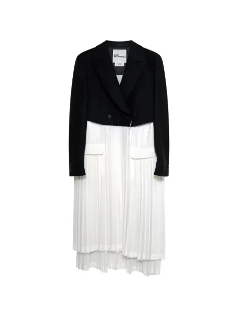 Noir Kei Ninomiya pleated-panel cropped blazer Black 3QC002