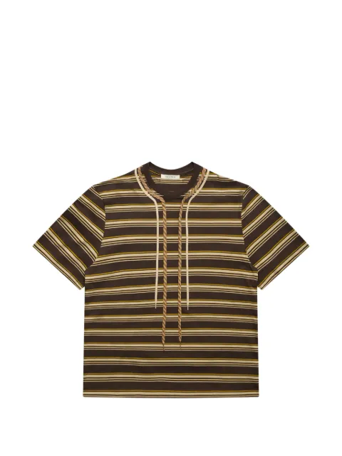 Craig Green striped-pattern rope-detail T-shirt Brown CGSS26CJETSS27SS26