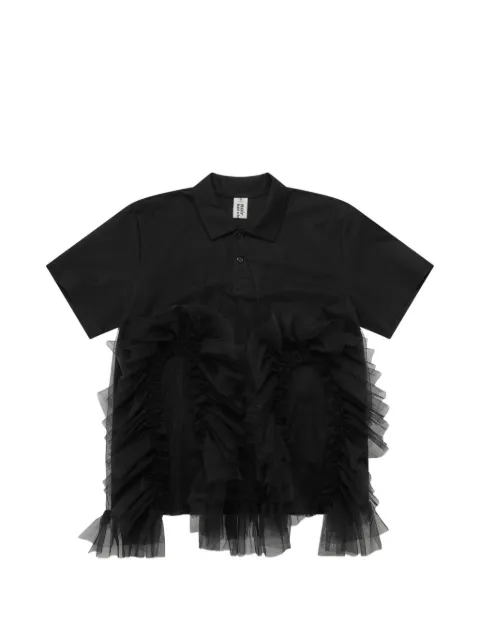 Noir Kei Ninomiya ruffled tulle-detail shirt Black 3QT003