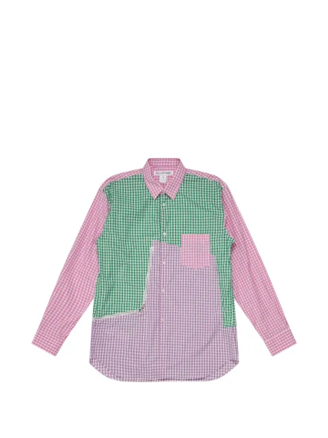 Comme Des Garçons Shirt gingham-check zip-detail shirt Purple FQB037