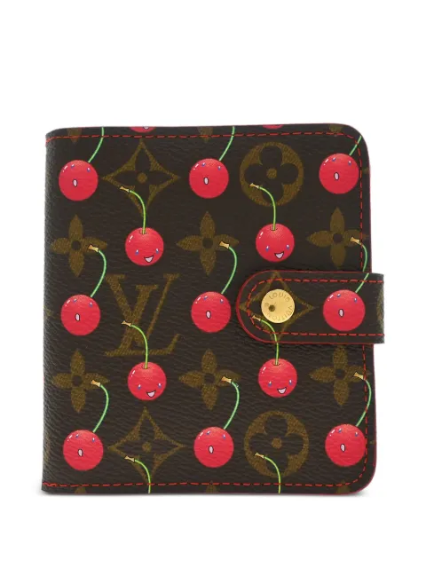Louis Vuitton Pre-Owned x Takashi Murakami. 2005 cherry-print wallet Brown 117160