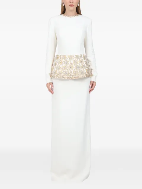 Dina Melwani crystal-embellished maxi dress White DM2026170141