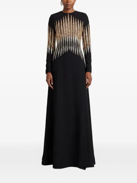 Dina Melwani crystal-embellishment gown Black DM2026170139