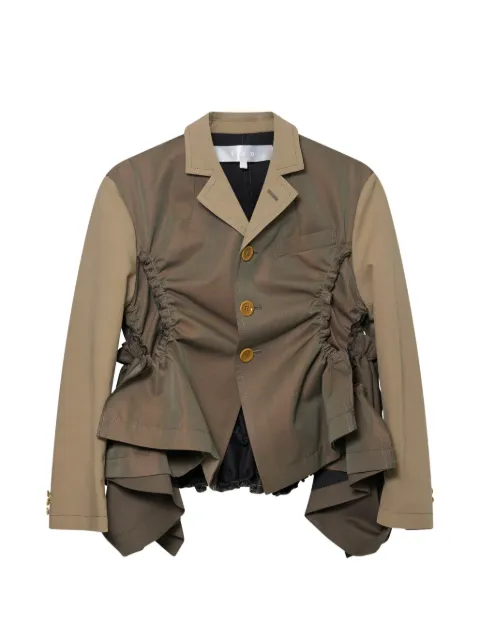 Comme des Garçons TAO ruched yarn-dyed panelled jacket Brown TQJ013