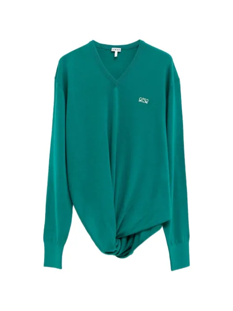 LOEWE twisted-detail wool sweater Green S540Y14KHD