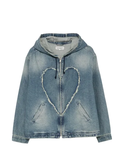 CARNE BOLLENTE heart hooded denim jacket Blue SS26SWJK0101