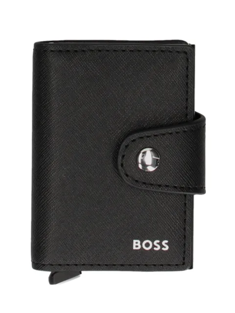 BOSS snap-button leather wallet Black 50564112