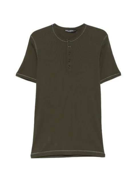 Dolce & Gabbana Serafino cotton T-shirt Green G8QX6TG7P0D