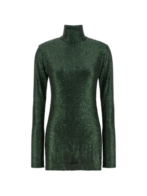 Norma Kamali sequin high-neck mini dress Green ST4253SQR01869