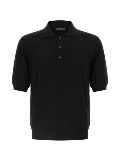 Zanone knit short-sleeve polo shirt Black 810332ZY318