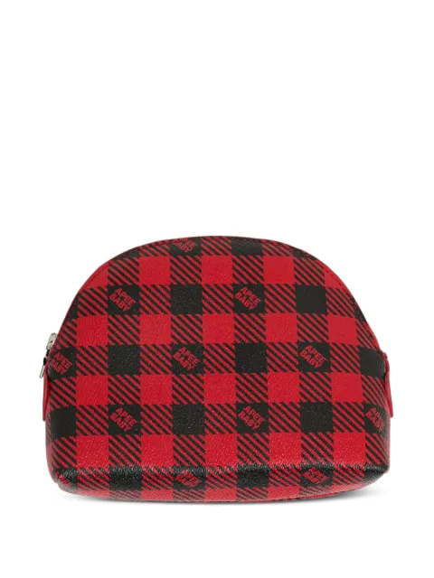 APEE™ by *A BATHING APE® checked make up bag Red AS291A6